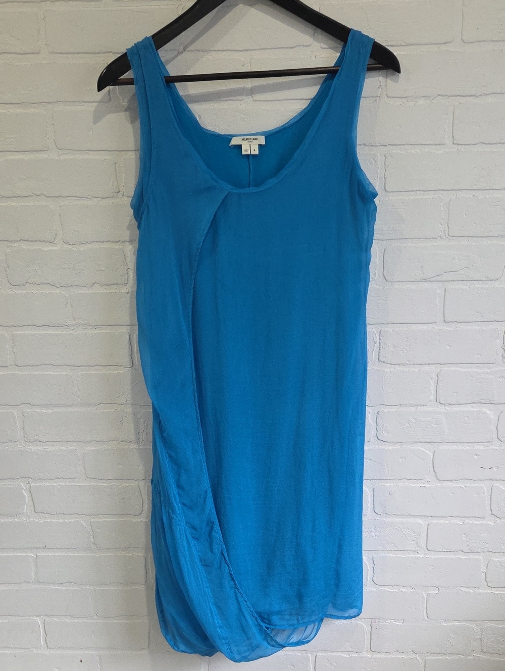 Helmut Lang Draped Silk Mini Dress